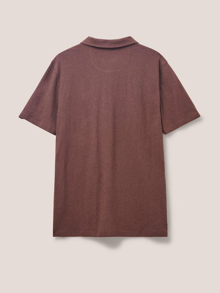 Linen Blend Polo in LGT PLUM - FLAT BACK