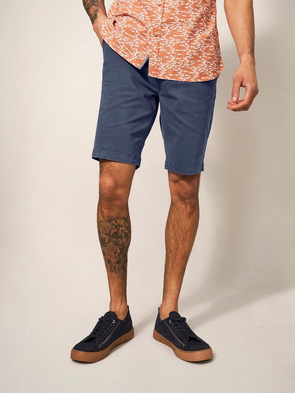 Sutton Slim Fit Chino Short in DARK NAVY - MODEL FRONT