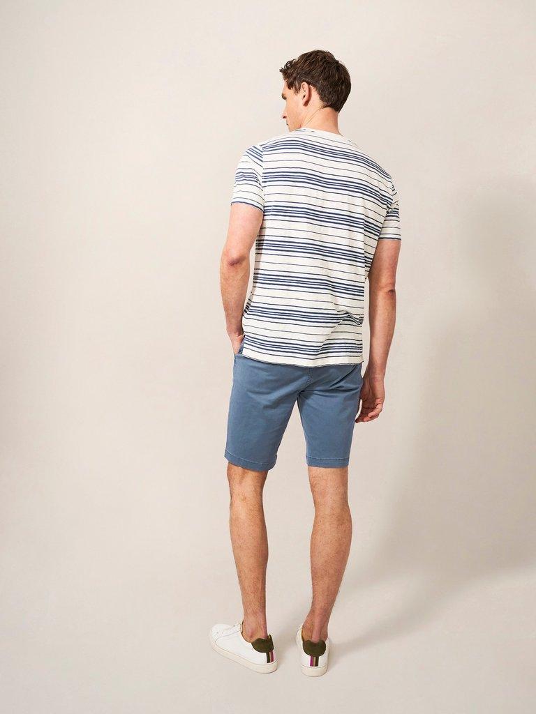 Sutton Slim Fit Chino Short in DEEP BLUE - MODEL BACK
