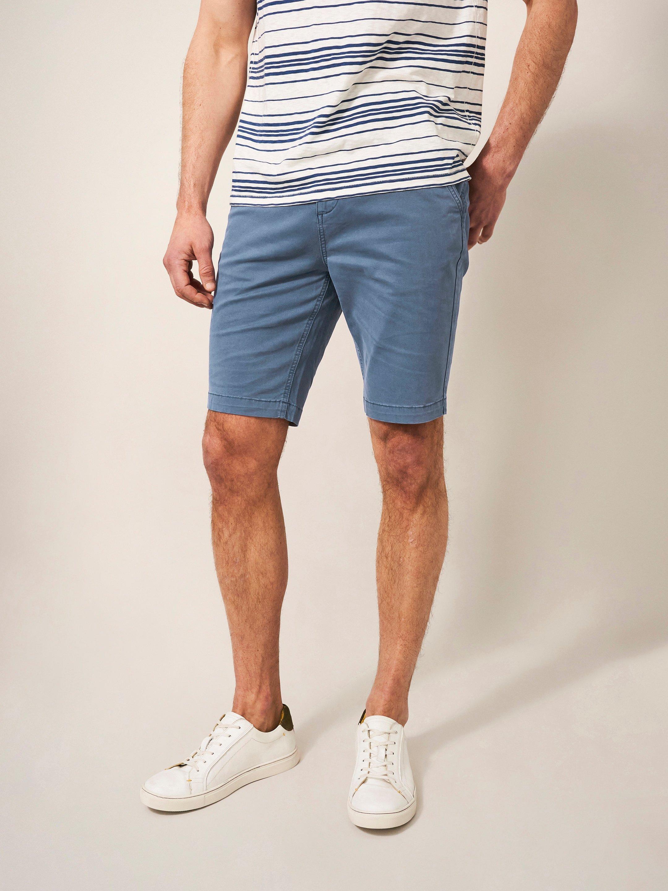 Sutton Slim Fit Chino Short in DEEP BLUE - MODEL FRONT