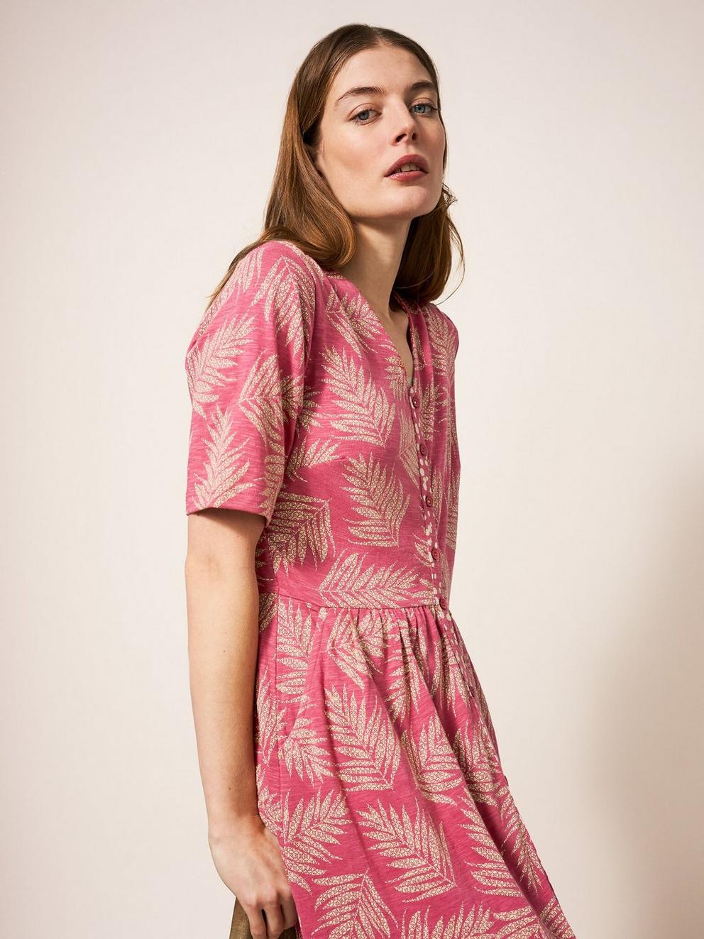 Pearl Midi Jersey Dress in PINK MLT - LIFESTYLE