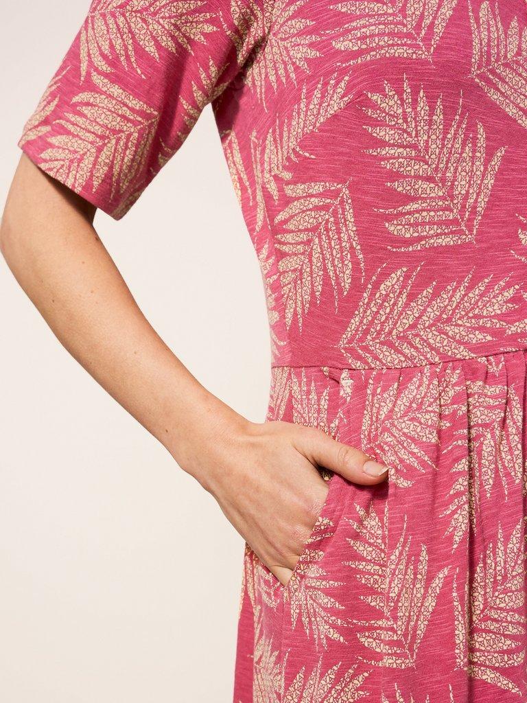Pearl Midi Jersey Dress in PINK MLT - MODEL DETAIL
