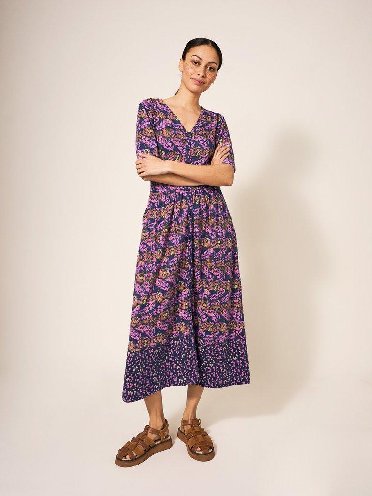 Pearl Midi Jersey Dress in PURPLE MLT - LIFESTYLE