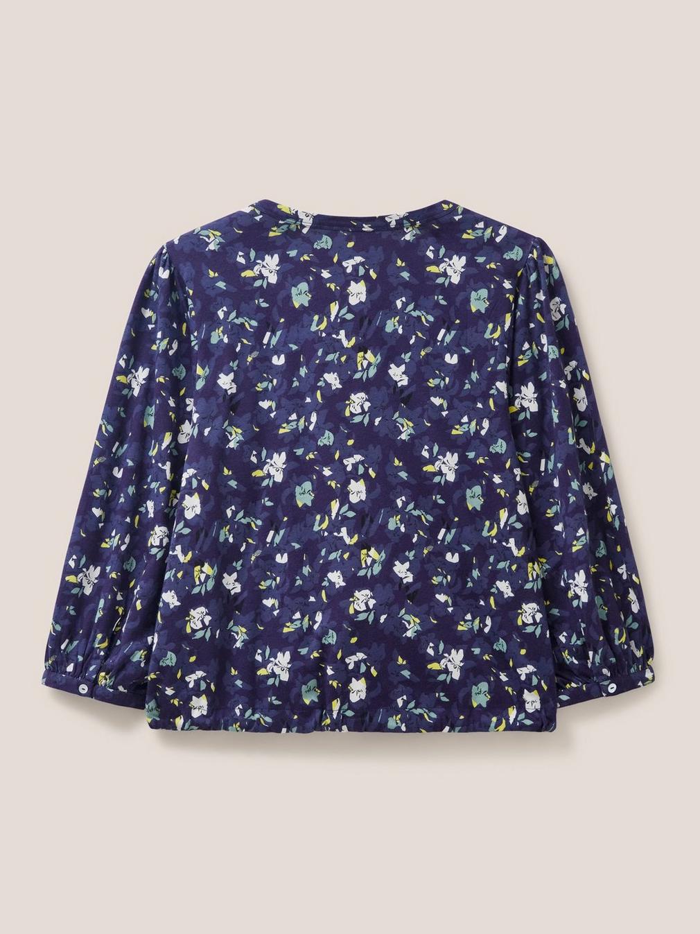 BENNIE TIE HEM SHIRT in NAVY PR - FLAT BACK