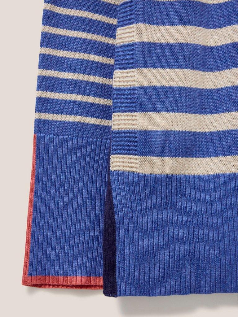 OLIVE STRIPE JUMPER  in BLUE MLT - FLAT DETAIL