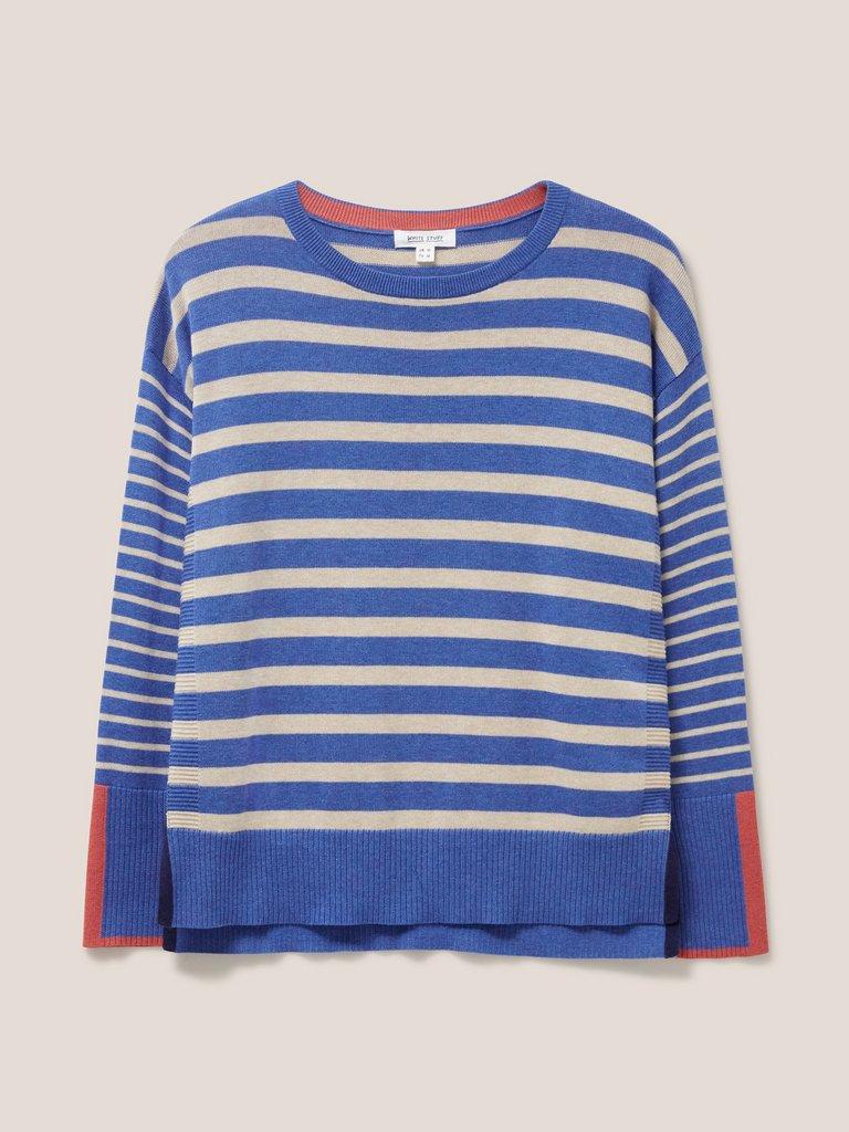 OLIVE STRIPE JUMPER  in BLUE MLT - FLAT FRONT