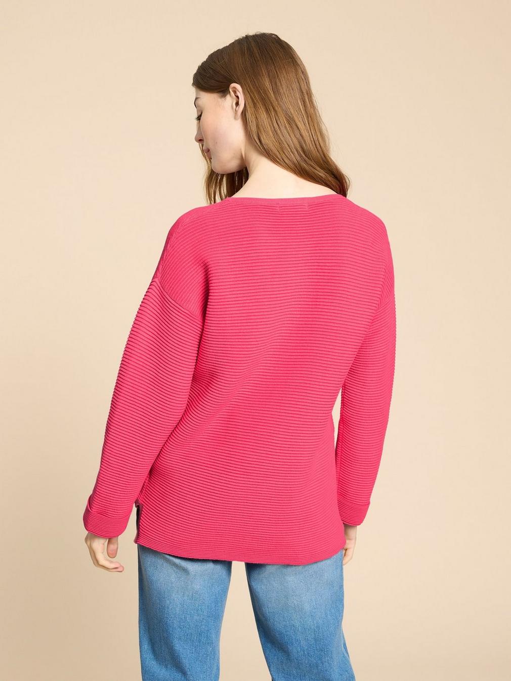 JANA JUMPER in MID PINK - MODEL BACK