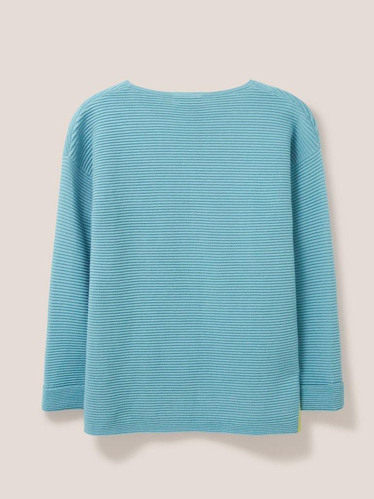 JANA JUMPER in MID TEAL - FLAT BACK