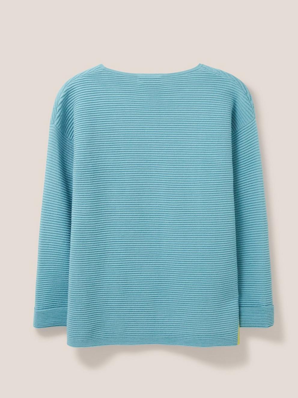 JANA JUMPER in MID TEAL - FLAT BACK