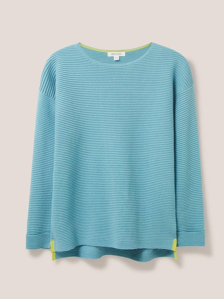 JANA JUMPER in MID TEAL - FLAT FRONT