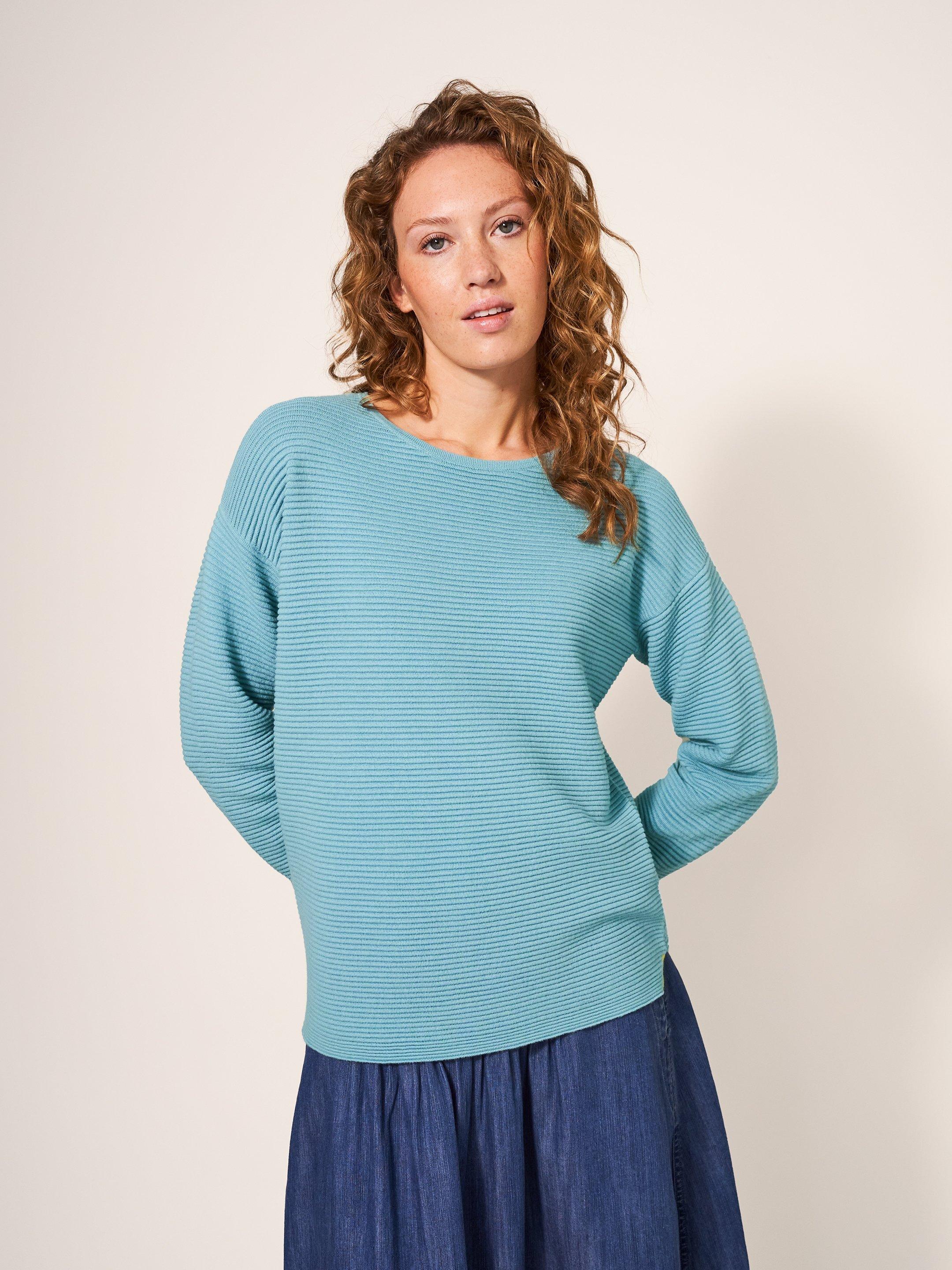 JANA JUMPER in MID TEAL - LIFESTYLE