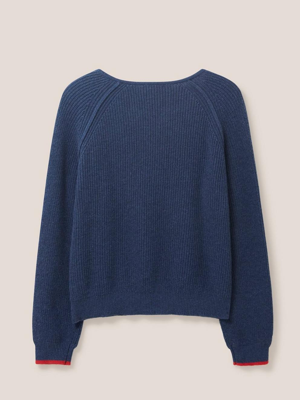 JENNIE RIB JUMPER in DARK NAVY - FLAT BACK