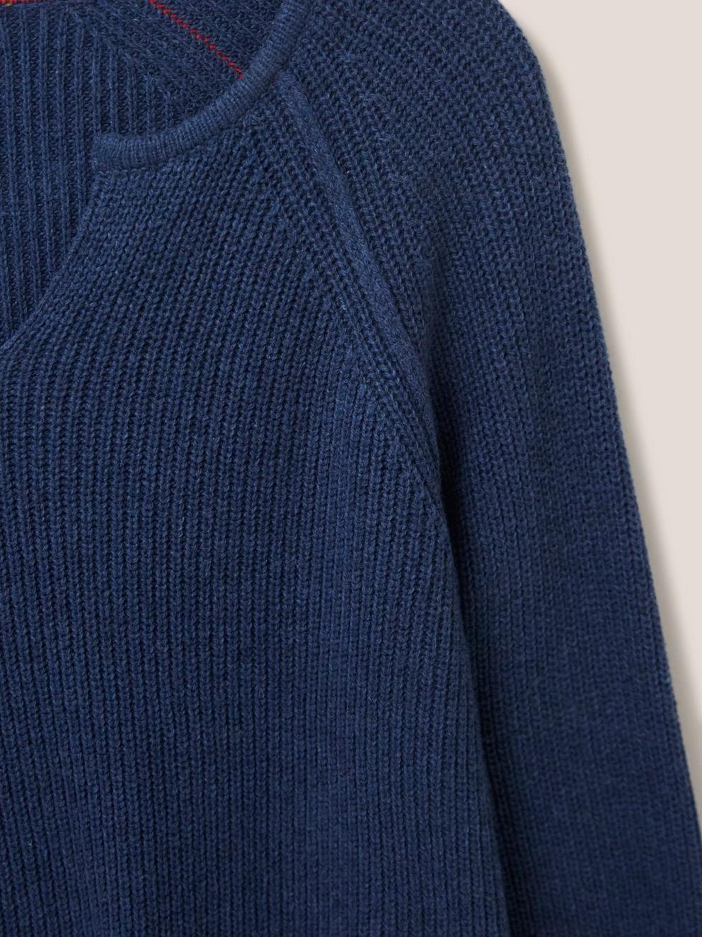 JENNIE RIB JUMPER in DARK NAVY - FLAT DETAIL