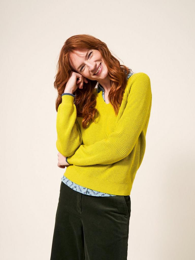 JENNIE RIB JUMPER in MID CHARTREUSE