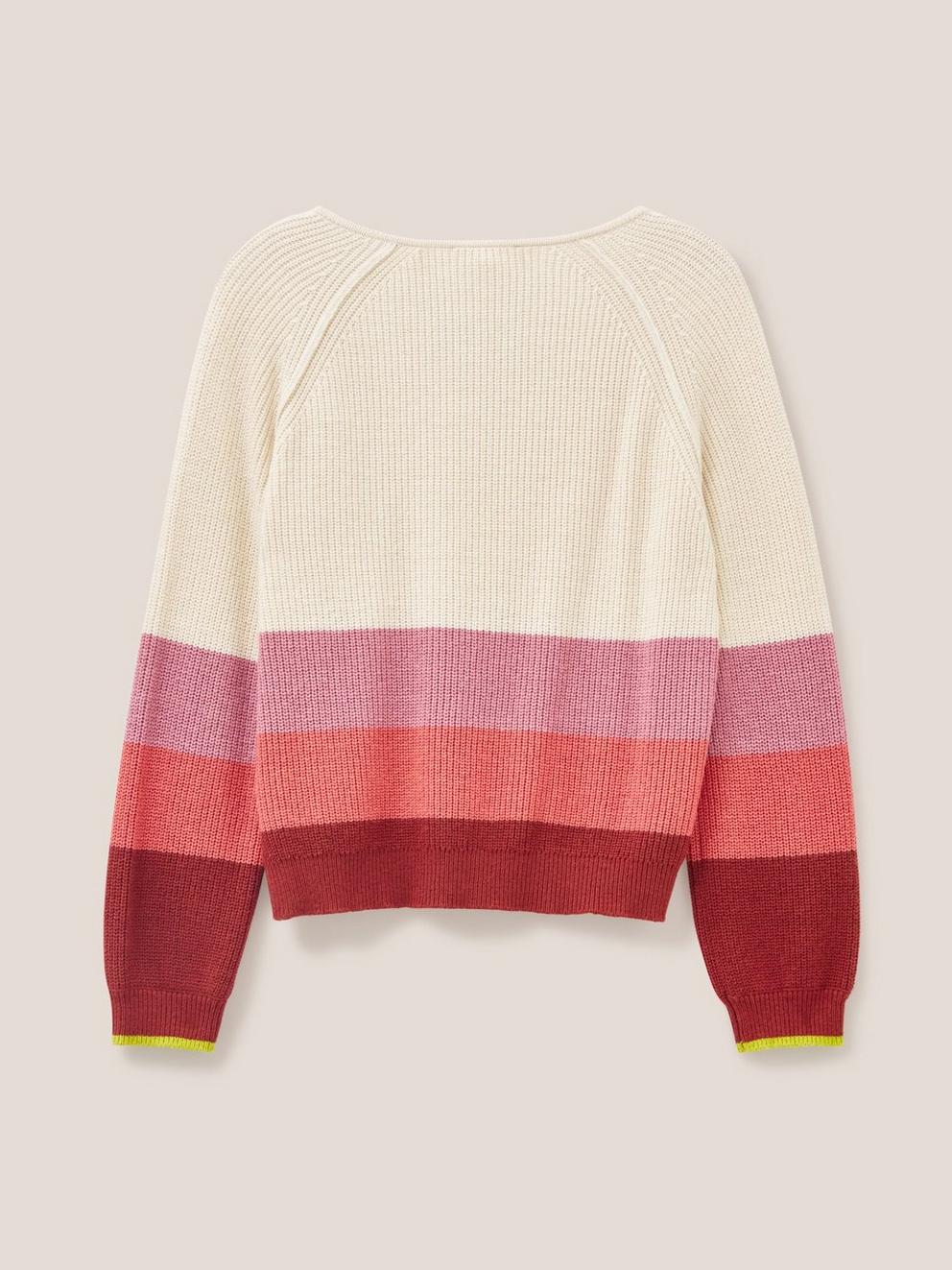 JENNIE RIB JUMPER in PINK MLT - FLAT BACK