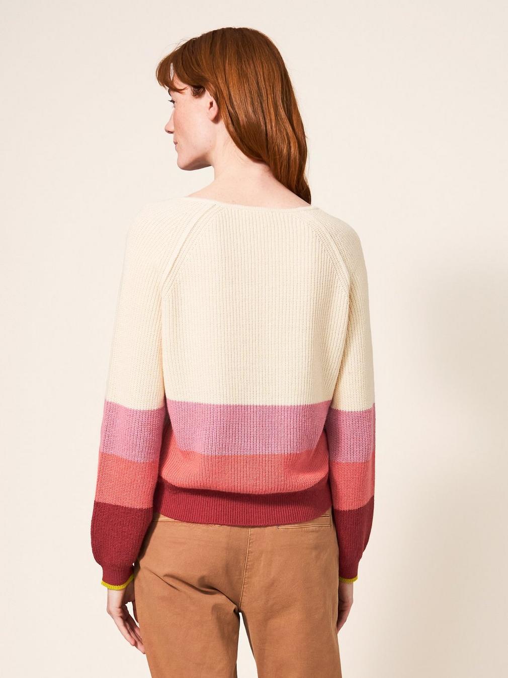 JENNIE RIB JUMPER in PINK MLT - MODEL BACK