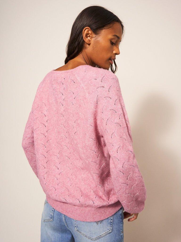 JENNIE POINTELLE JUMPER in MID PINK - MODEL BACK