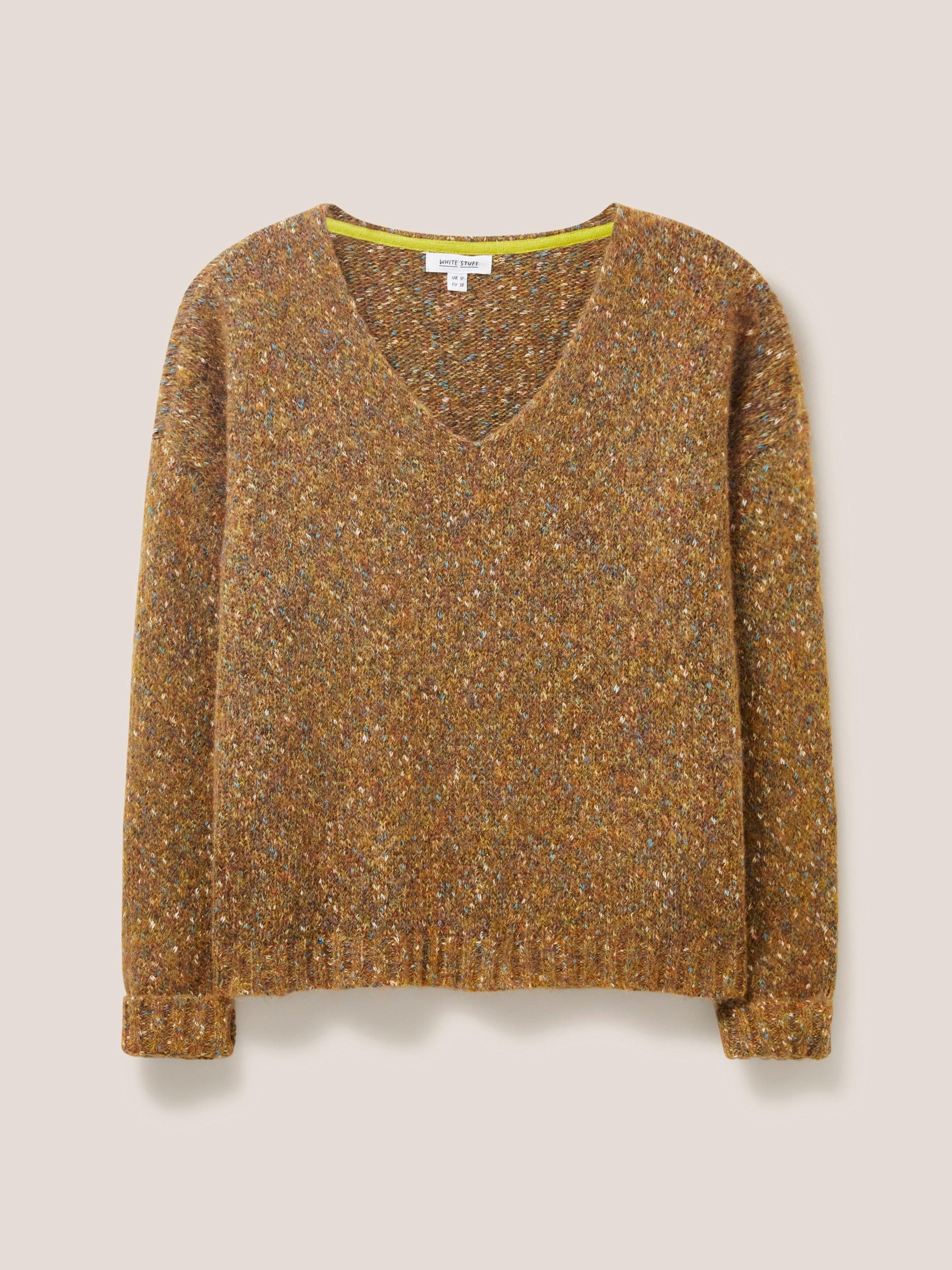 TEXTURE JUMPER in BROWN MLT - FLAT FRONT
