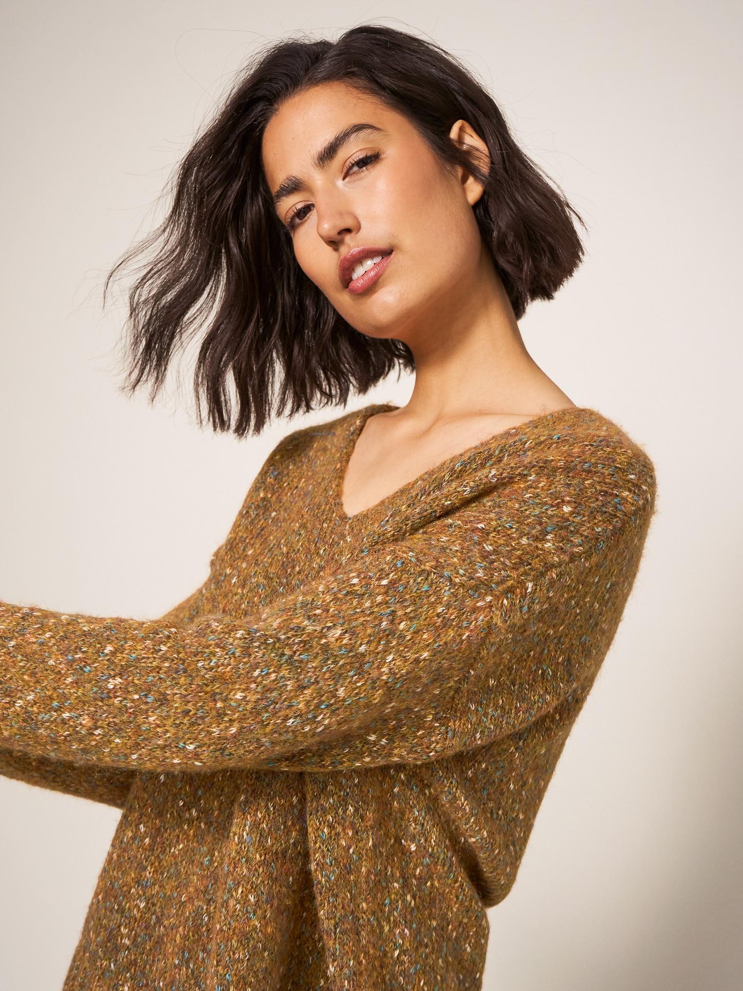TEXTURE JUMPER in BROWN MLT - LIFESTYLE