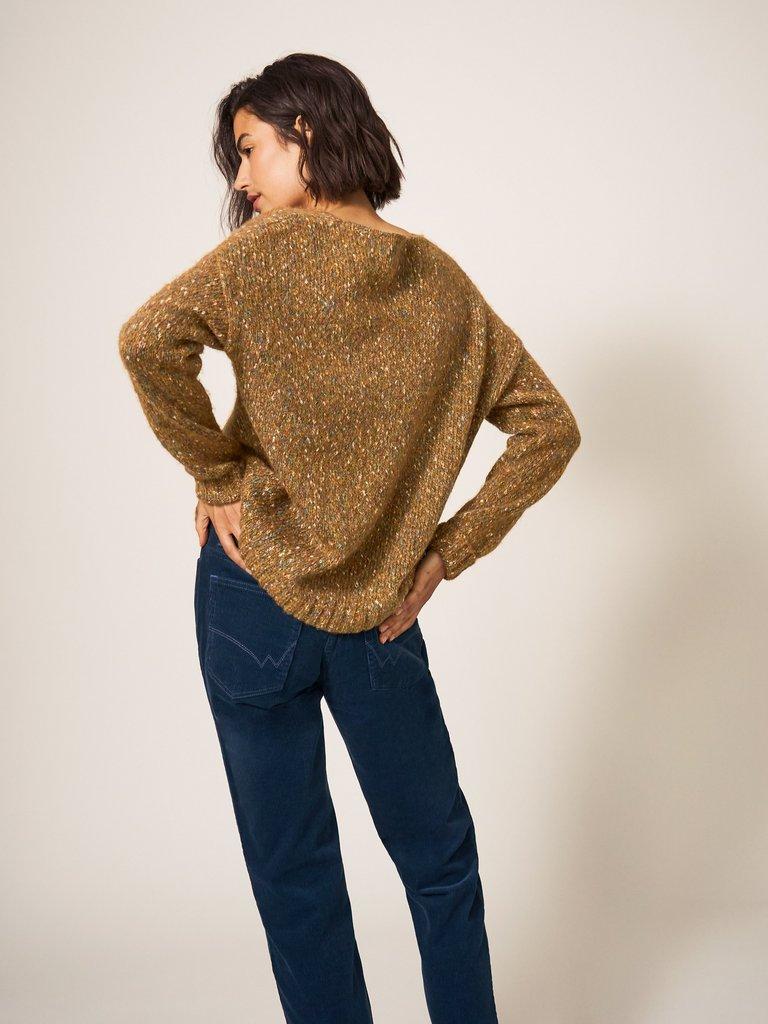 TEXTURE JUMPER in BROWN MLT - MODEL BACK