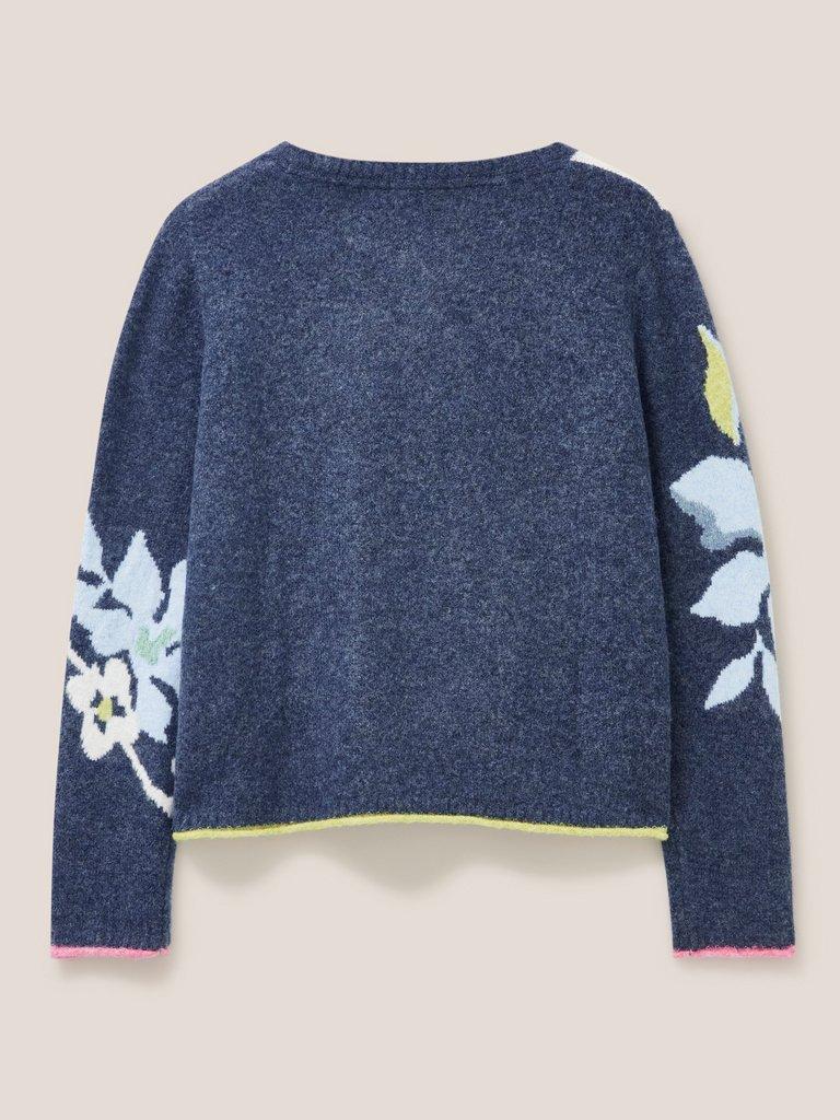 FLORAL CARDI in NAVY MULTI - FLAT BACK