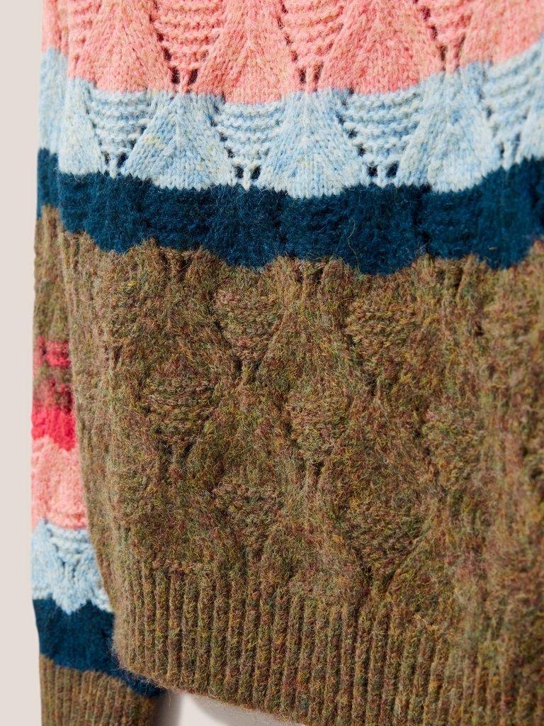 YOKE PATTERN JUMPER in PINK MLT - FLAT DETAIL