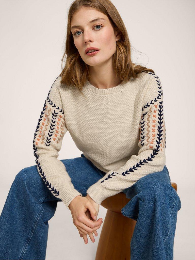 EMBROIDERED JUMPER in NAT MLT - LIFESTYLE