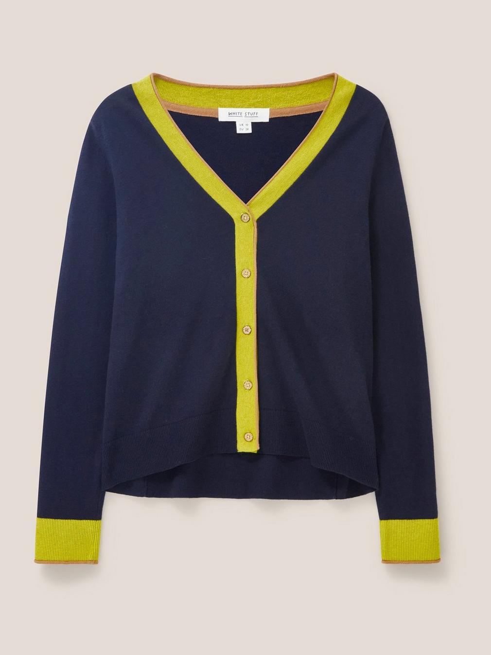 SALLY SMART CARDI in DARK NAVY - FLAT FRONT