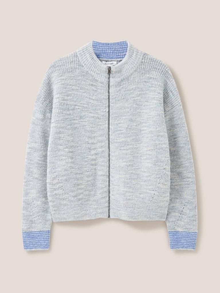 WEEKEND BOMBER in GREY MARL - FLAT FRONT