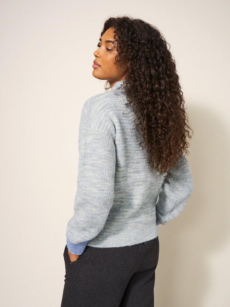 WEEKEND BOMBER in GREY MARL - MODEL BACK