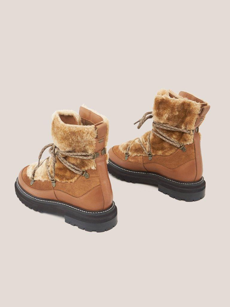 Hailey Lace Up Hiker Boot in MID TAN - FLAT BACK