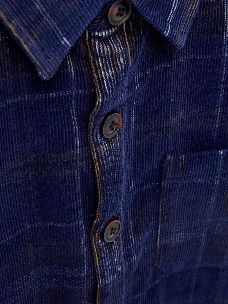 Whitwick Cord Check Shirt in DARK NAVY - FLAT DETAIL