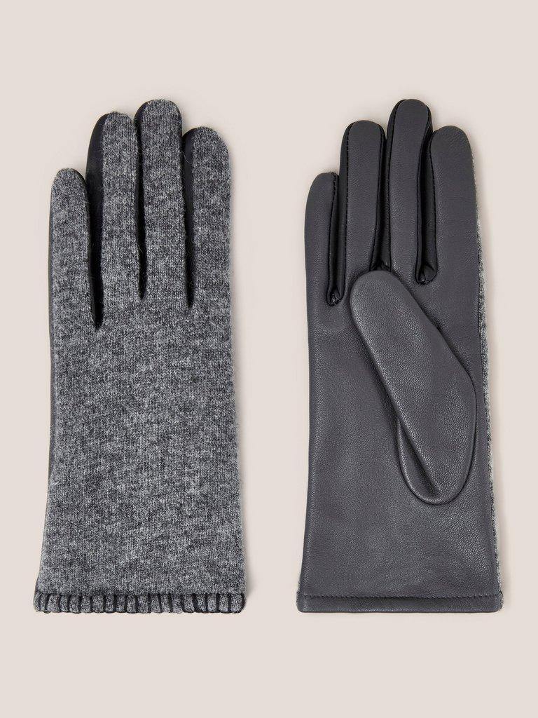 Lucie Leather Glove in MID GREY | White Stuff