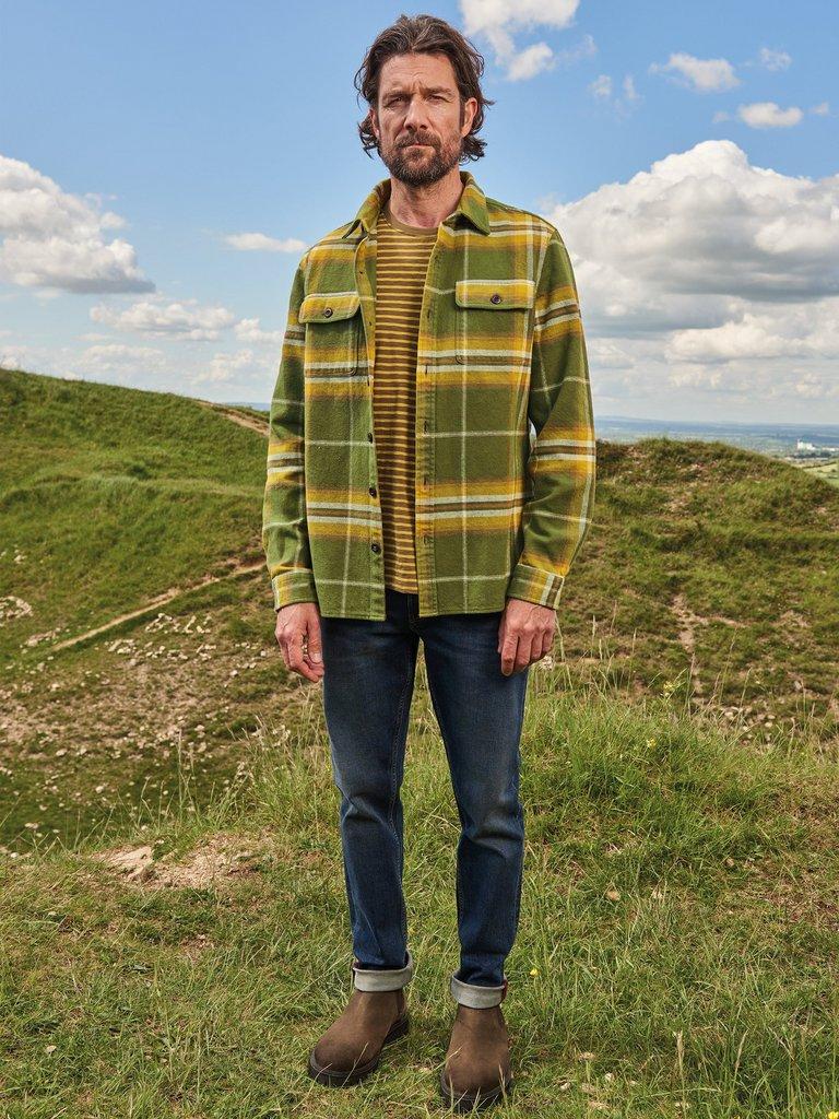 Darwen Check Woven Overshirt in GREEN MLT - MIXED