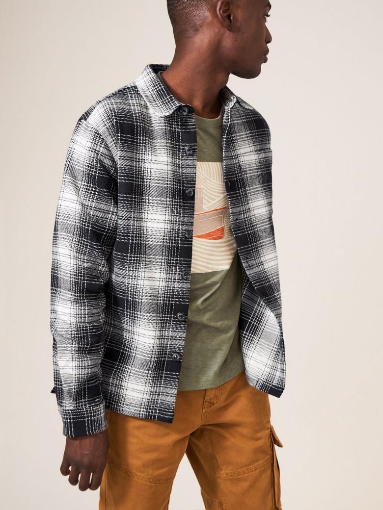 White Stuff Men's Hixton Brushed Overshirt Casual Long Sleeve