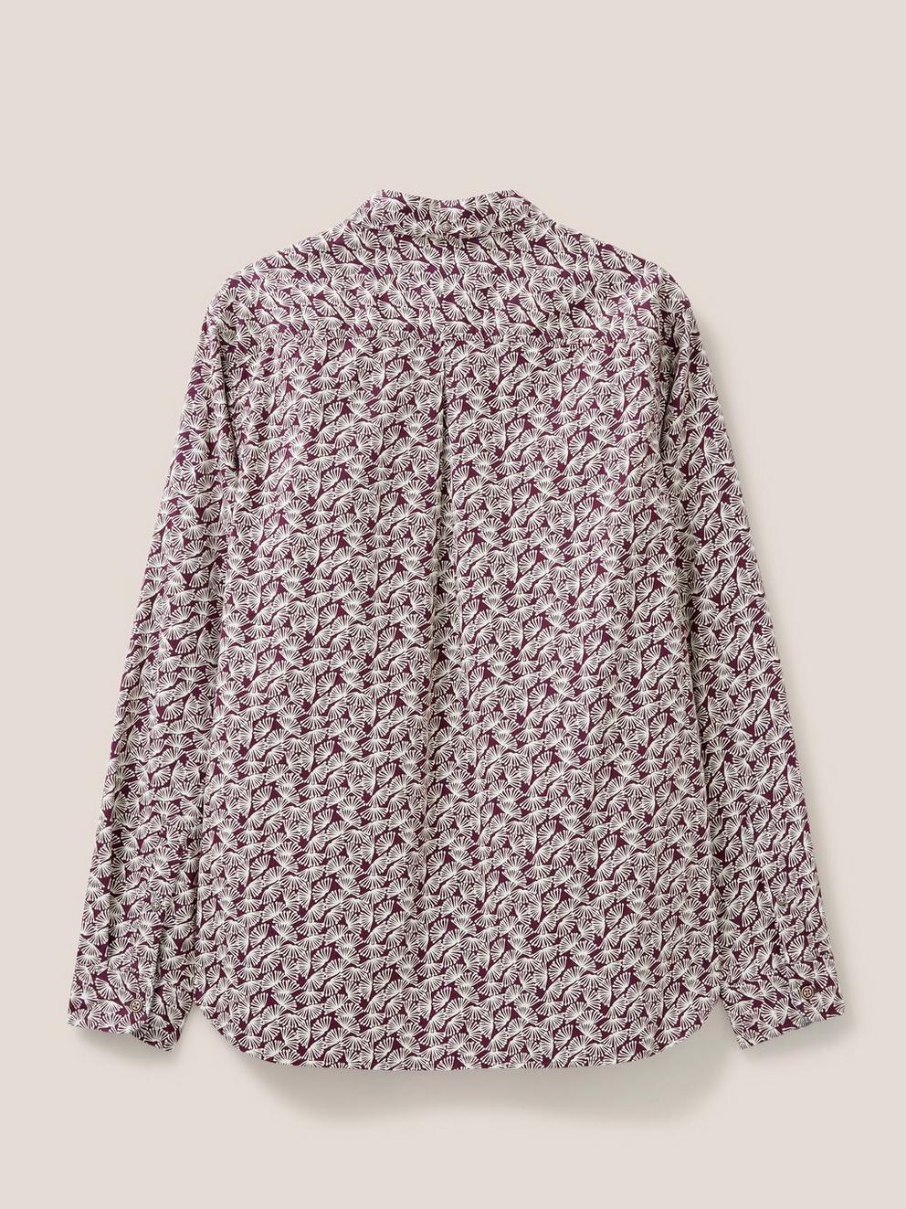 Dandelion Printed Shirt in DK PLUM - FLAT BACK