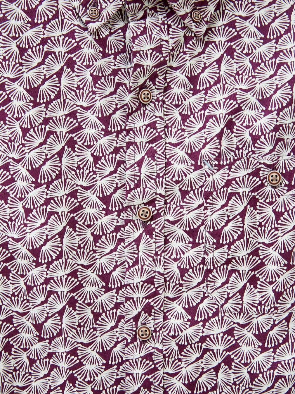 Dandelion Printed Shirt in DK PLUM - FLAT DETAIL