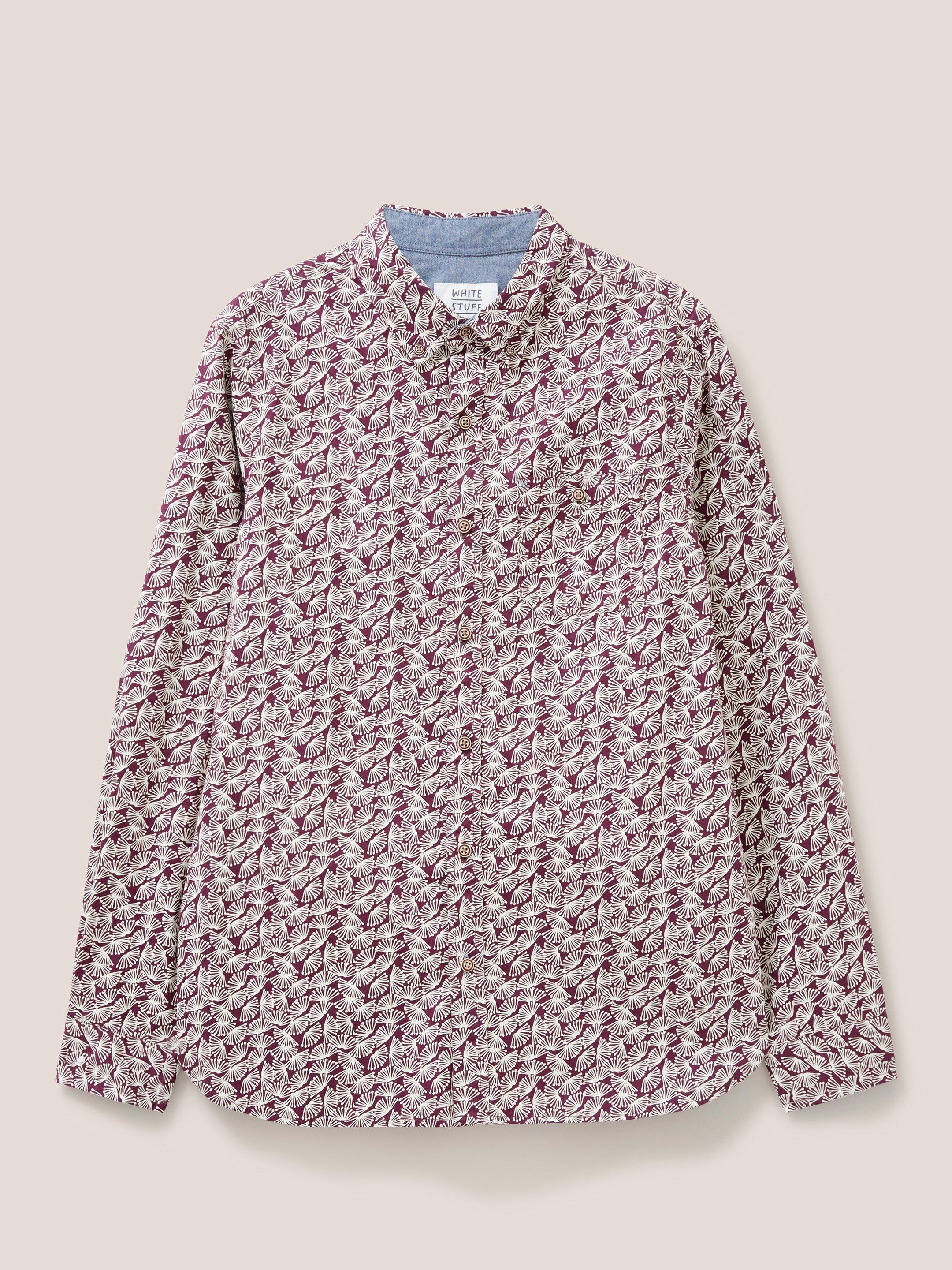 Dandelion Printed Shirt in DK PLUM - FLAT FRONT