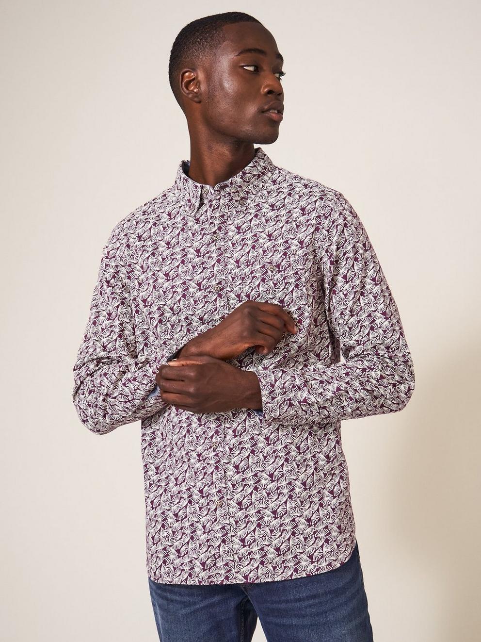 Dandelion Printed Shirt in DK PLUM - LIFESTYLE