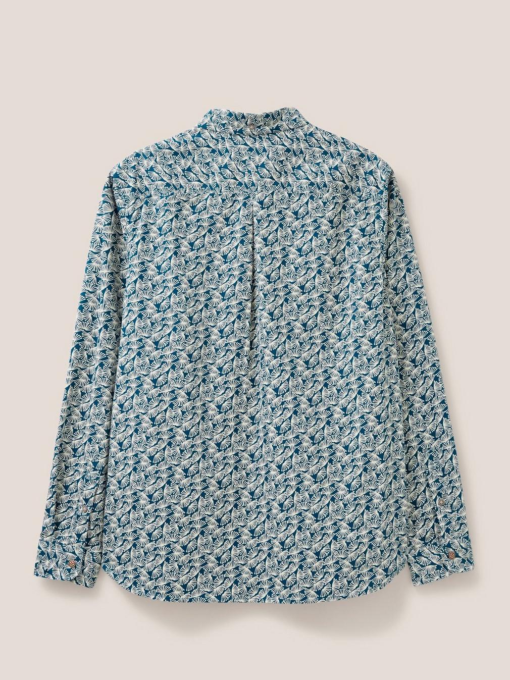 Dandelion Printed Shirt in MID TEAL - FLAT BACK