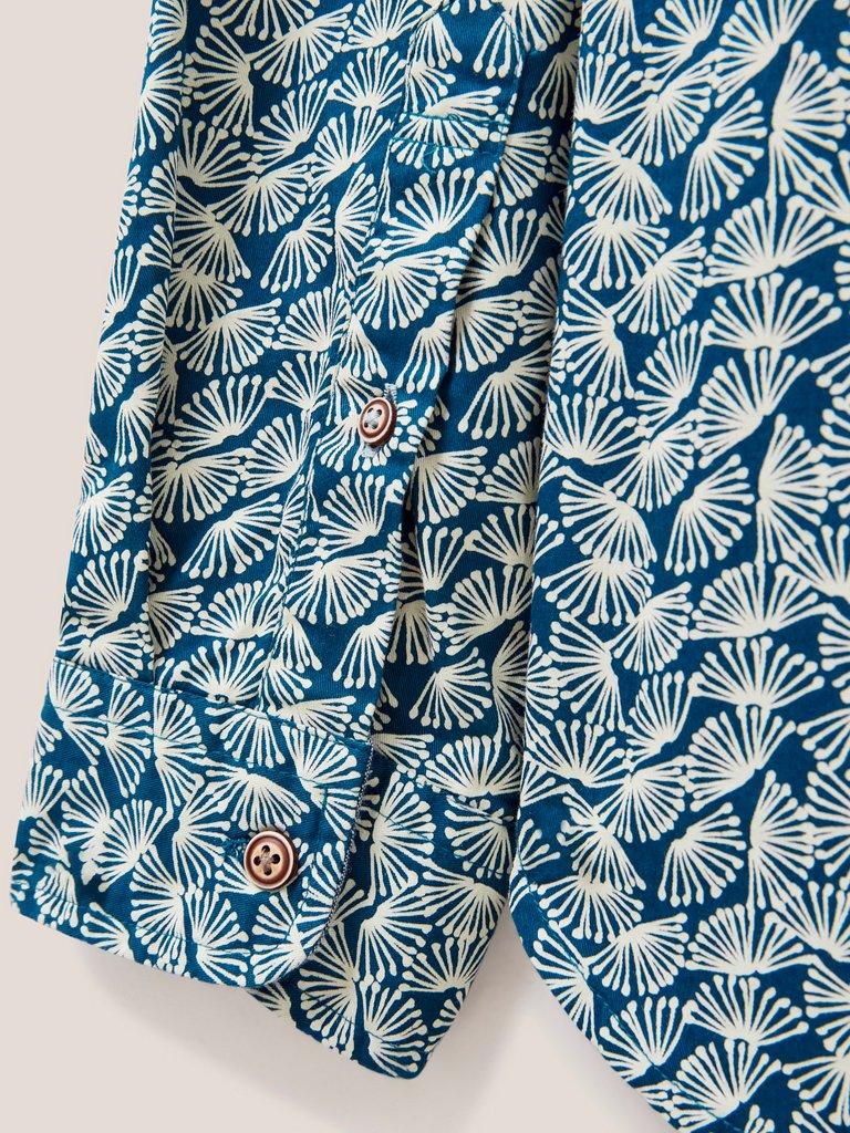 Dandelion Printed Shirt in MID TEAL - FLAT DETAIL