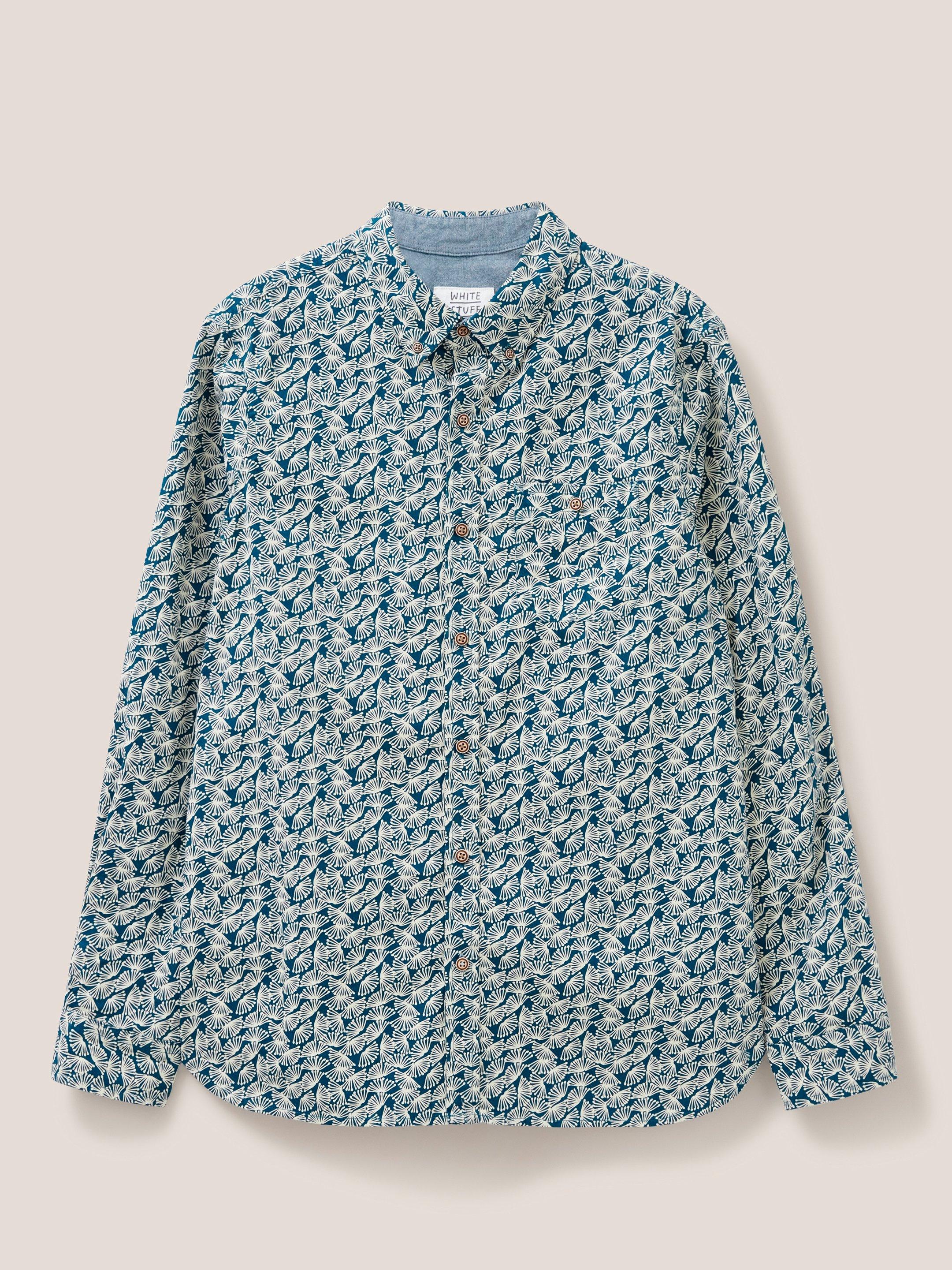 Dandelion Printed Shirt in MID TEAL - FLAT FRONT