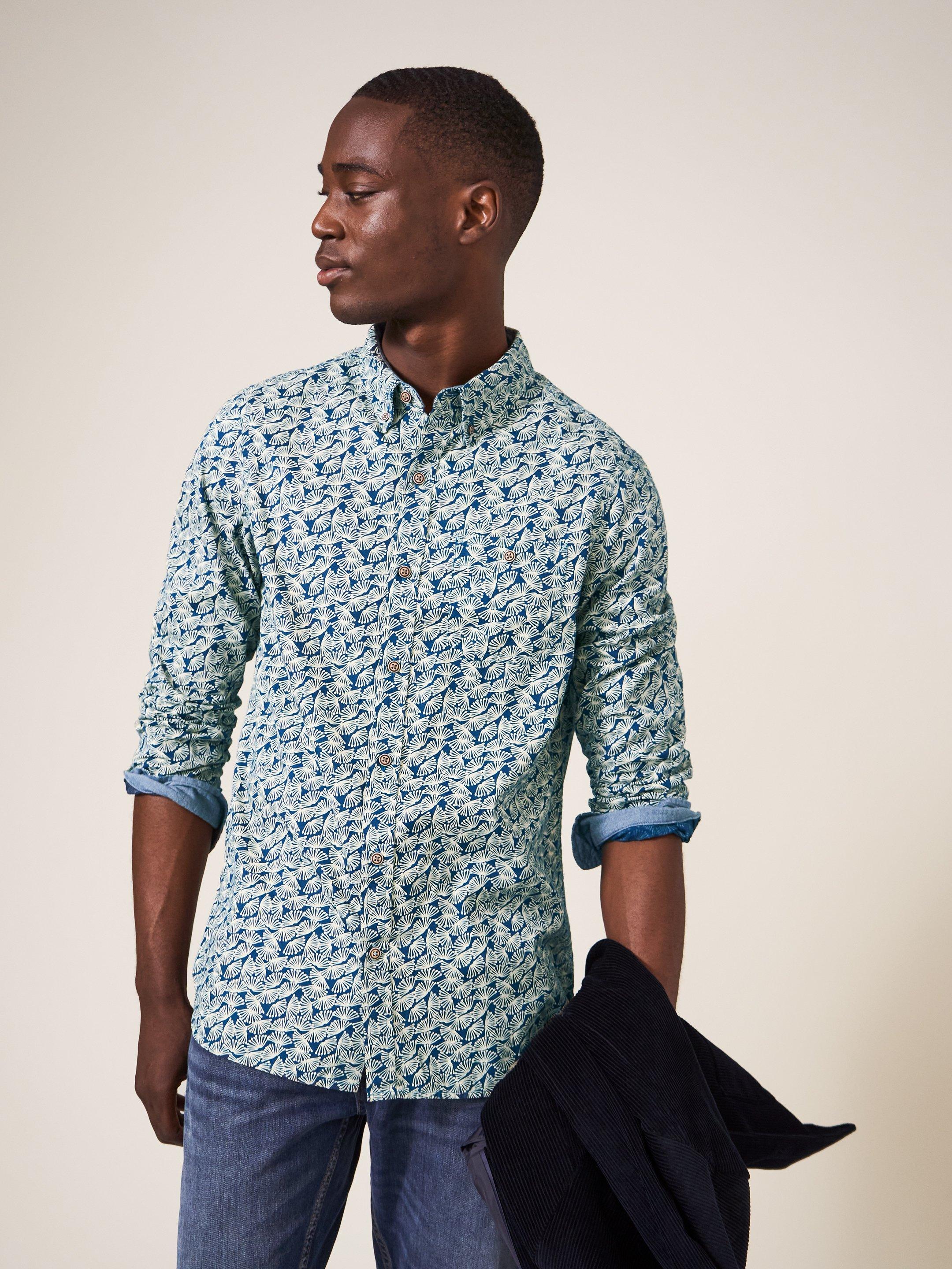 Dandelion Printed Shirt in MID TEAL - LIFESTYLE