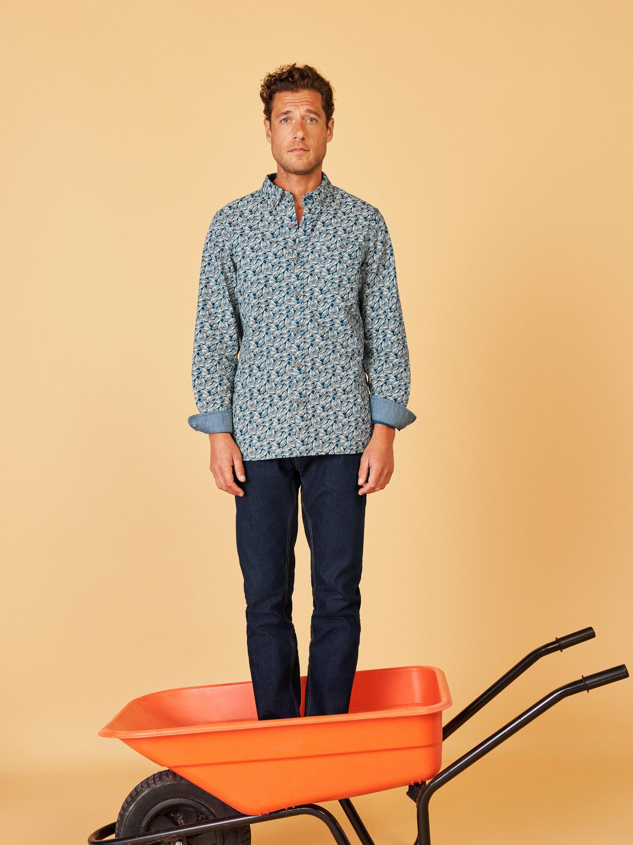 Dandelion Printed Shirt in MID TEAL - MIXED