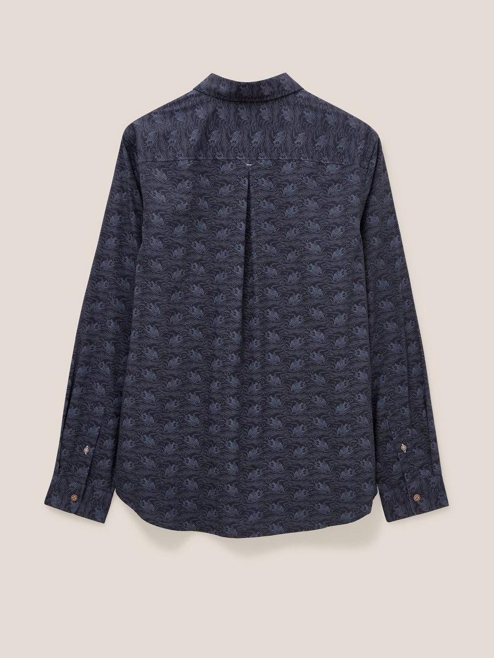 Duck Printed Shirt in DARK NAVY - FLAT BACK