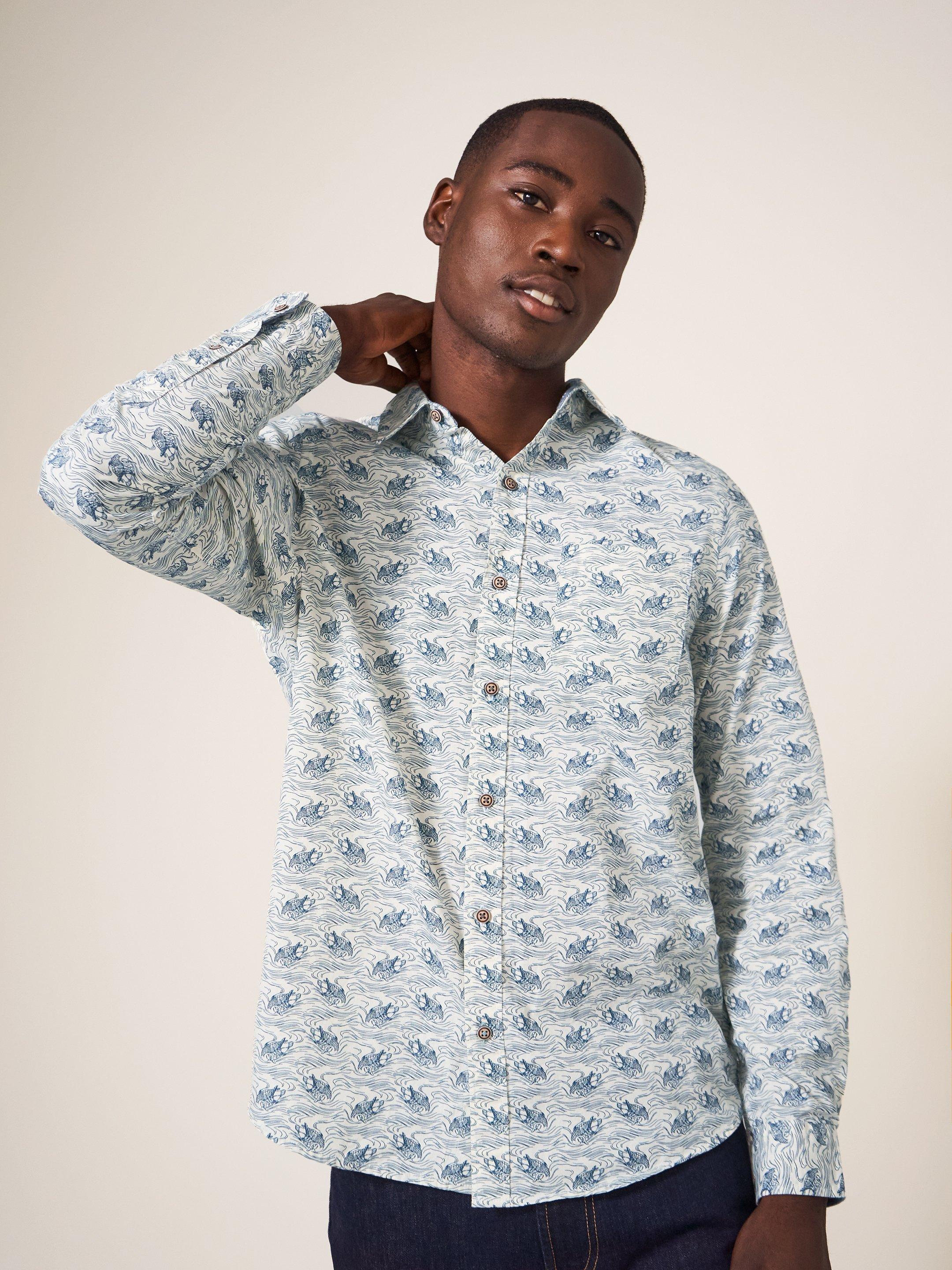 Duck Printed Shirt in NATURAL WHITE