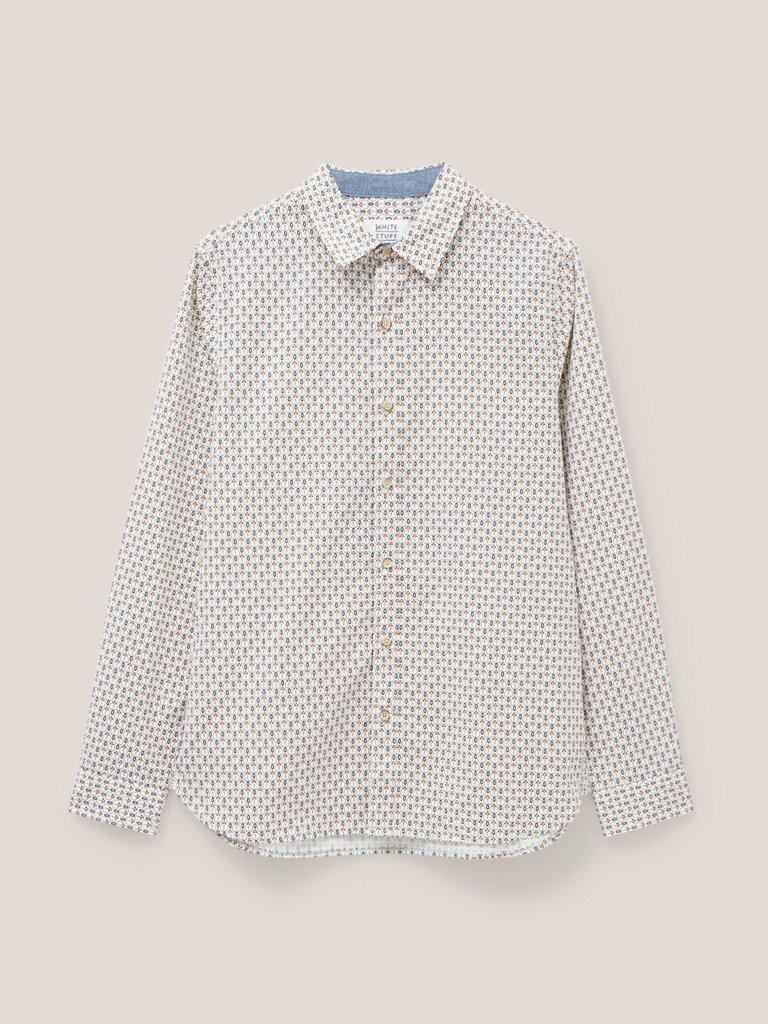 Scandi Geo Printed Shirt in NATURAL MULTI | White Stuff