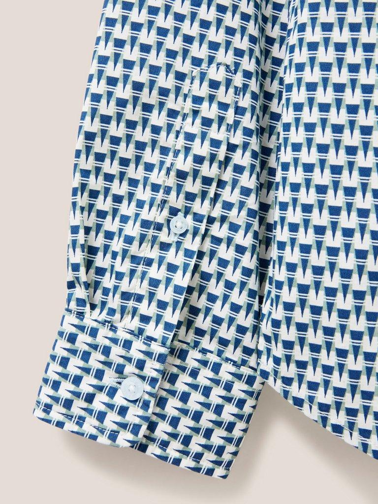 Geo Abstract Printed Shirt in BLUE PR - FLAT DETAIL