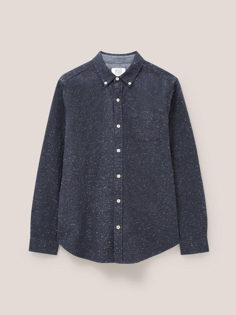Oxford Nep Shirt in CHARC GREY - FLAT FRONT