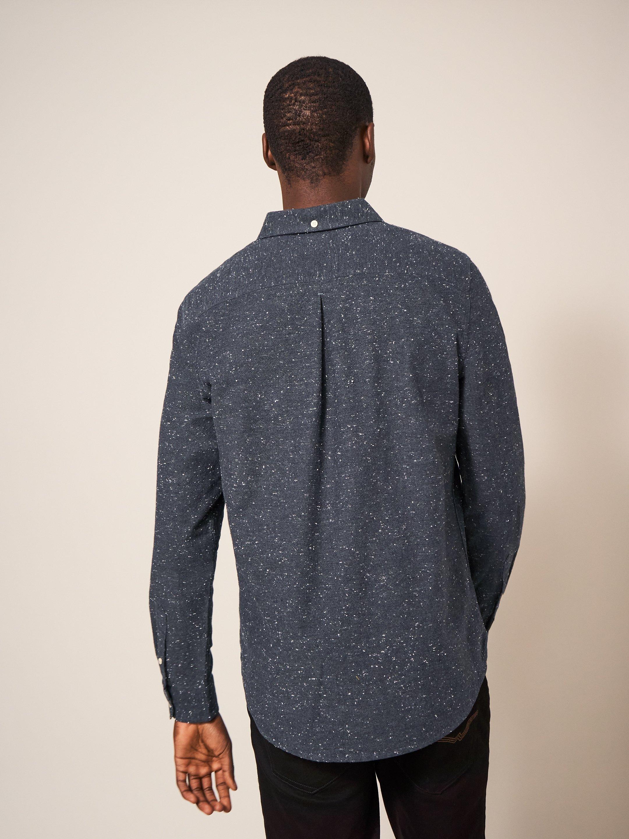 Oxford Nep Shirt in CHARC GREY - MODEL BACK